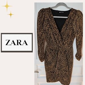 Zara Fitted Faux Wrap Mini Dress - Medium